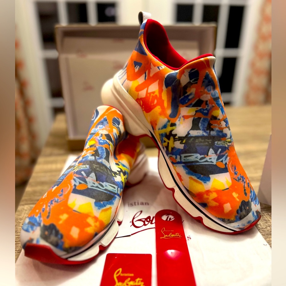 Christian Louboutin Neoprene Sock Space Run Donna Flat Sneaker 39